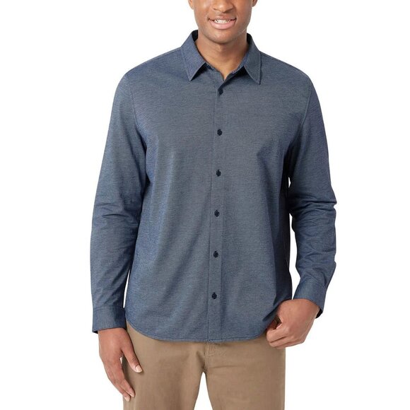 Dkny Other - DKNY Men's Size XL Long Sleeve Knit Button Up Blue Sport Shirt NWT